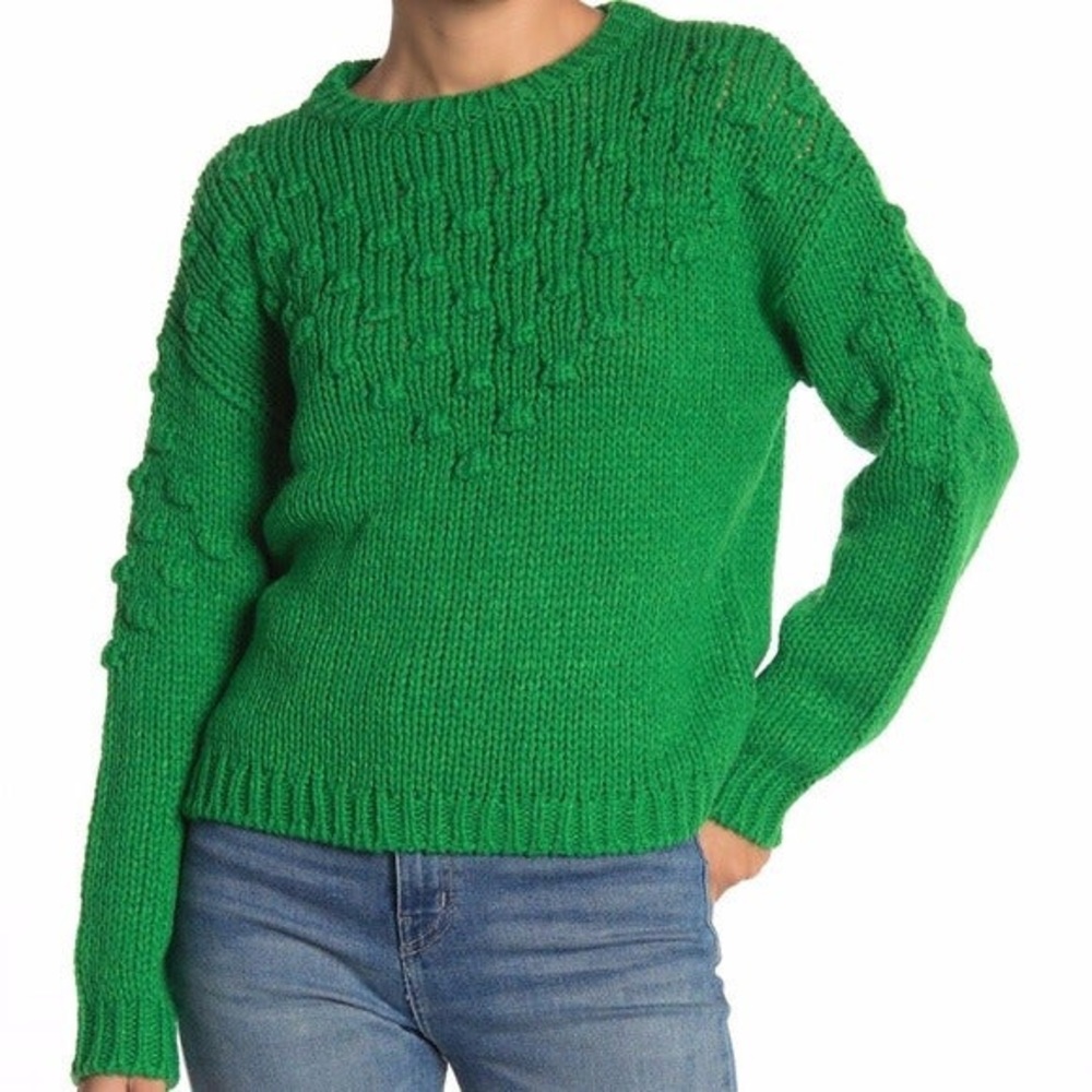 NWT Abound Textured Crew Neck Chunky Dot Sweater